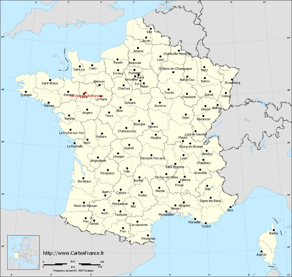 Carte administrative de La Chapelle-Anthenaise